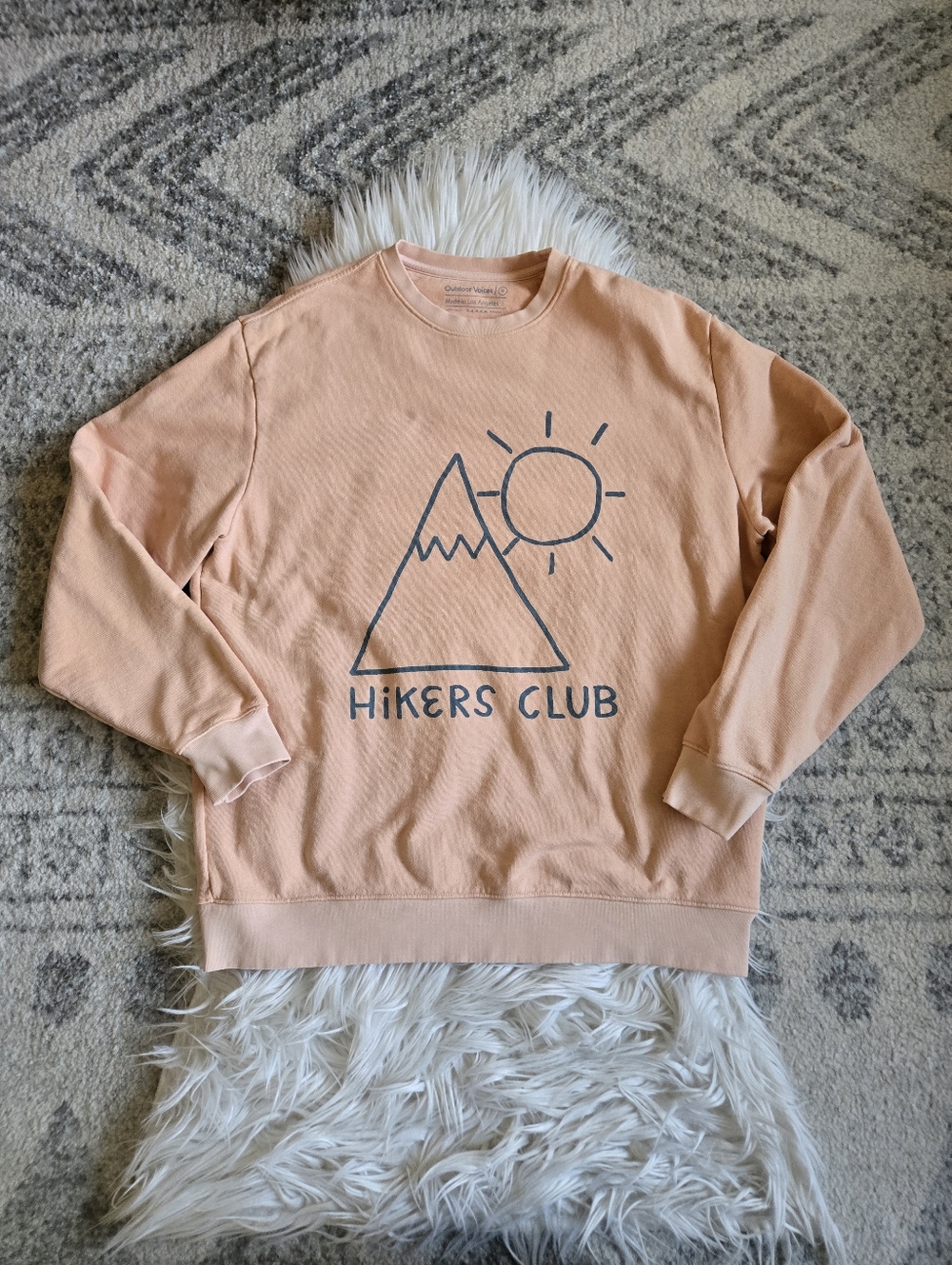 Outdoor Voices OV Muted Peach Orange Hikers Club Sweatahirt